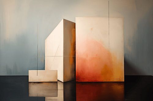 Abstract ruimtelijk samenspel tussen geometrische vormen