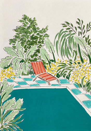 Relaxing Poolside Garden