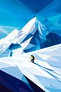Afbeelding van besneeuwde bergbeklimmer van Poster Art Shop thumbnail
