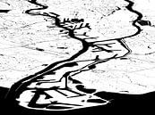 Hafenkarte Rotterdam - weiß und schwarz von Frans Blok Miniaturansicht