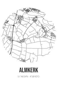 Almkerk (Noord-Brabant) | Karte | Schwarz und Weiß von Rezona