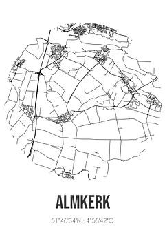 Almkerk (Noord-Brabant) | Landkaart | Zwart-wit van Rezona