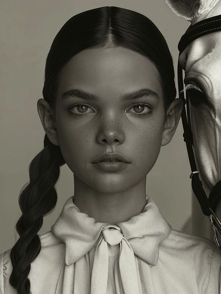 Fine art portrait &quot;Me and my horse&quot; by Carla Van Iersel