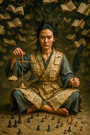 De schrijver van evenwicht van Klaus Tesching - Art-AI