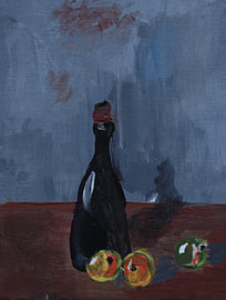 Stillleben mit Wein und Obst von Kjeld Olsen