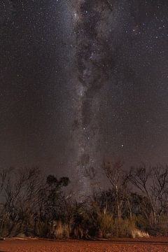 De melkweg en sterren in Karijini Australië van Esmay Vermeulen