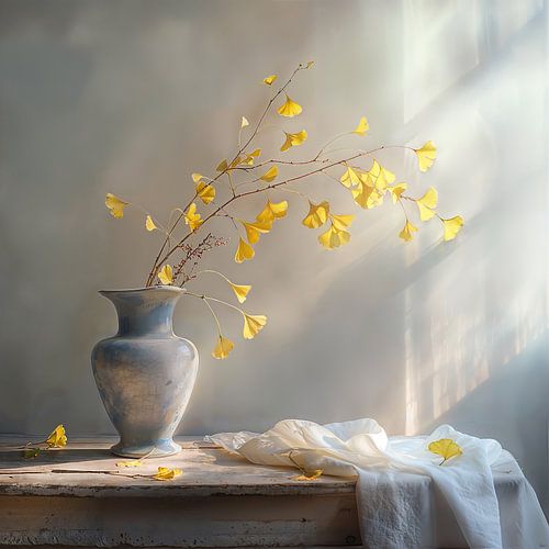Nature morte, Ginkgo Biloba dans un vase sur Caroline Guerain