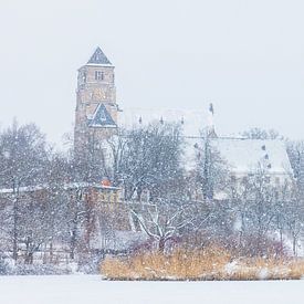 Castle church in a snowstorm by Daniela Beyer
