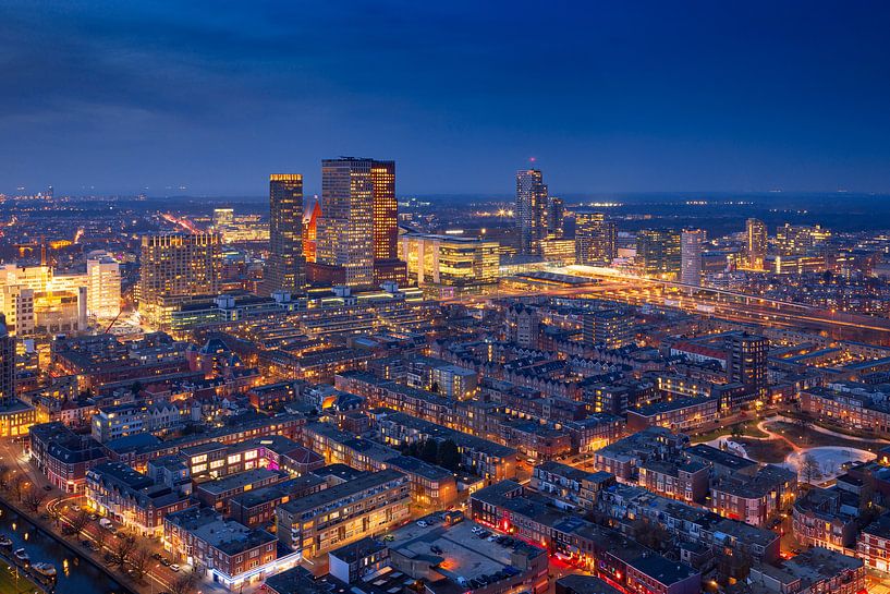 skyline of The Hague shortly after sunset by gaps photography