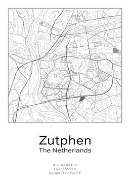 Stads kaart - Nederland - Zutphen van Ramon van Bedaf
