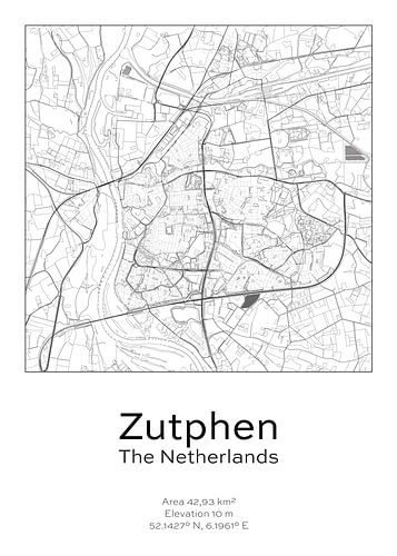 Plan de ville - Pays-Bas - Zutphen