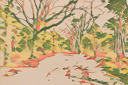 Foto eines Waldes, digital zu einem Kunstwerk verarbeitet