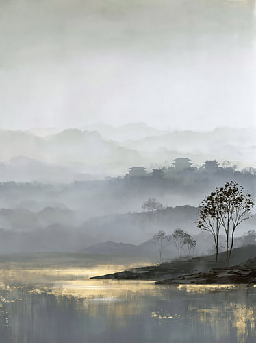 Nebelige Landschaft – Ruhe