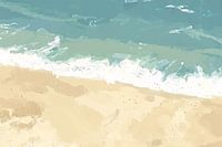 Restful coastline with gentle waves