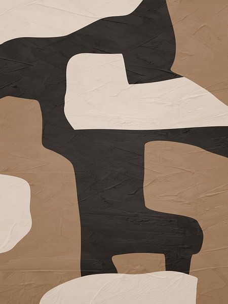 Organische abstracte kunst - aardse tinten van Online Arts