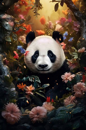 Portret van een panda in de jungle