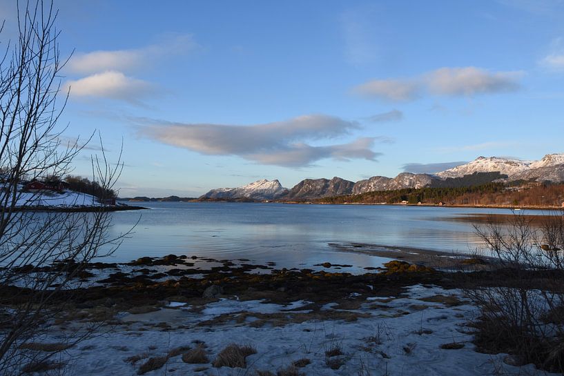 Fjord in de winter by Gideon Onwezen