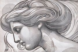 Goddess in silver grey by Mad Dog Art