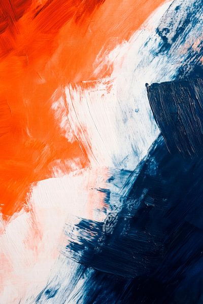 Farbexplosion in Rot und Blau von Poster Art Shop