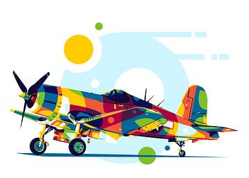FG-1D Corsair in Pop Art Illustratie van Lintang Wicaksono