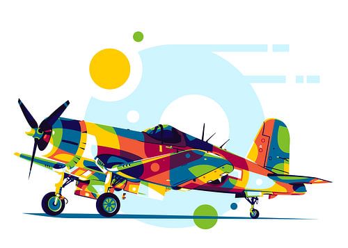 FG-1D Corsair in Pop Art Illustratie