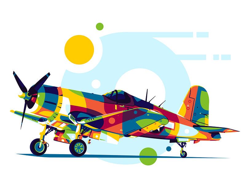FG-1D Corsair in Pop-Art-Illustration von Lintang Wicaksono