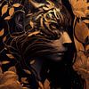 Surrealism tiger and man by Digitale Schilderijen