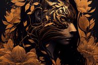 Surrealismus Tiger und Mensch von Digitale Schilderijen Miniaturansicht