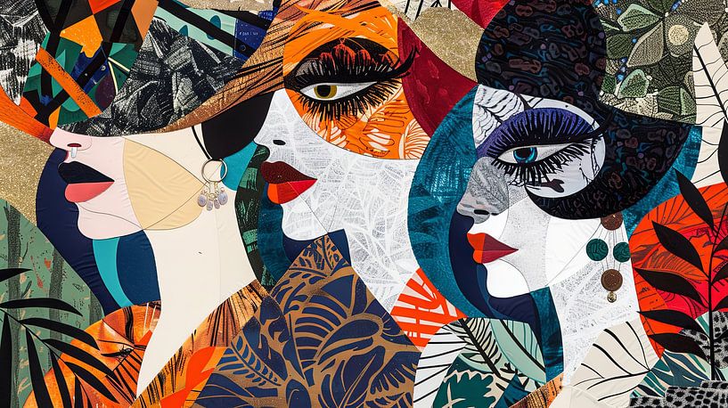 trio of japanese women collage by Egon Zitter