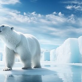 Eisbär auf einer Eisscholle von Schwarzer Kaffee