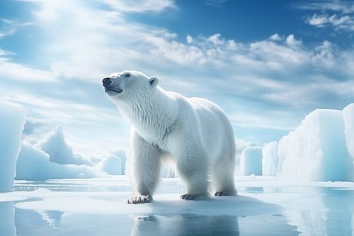 ijsbeer op een ijsschots