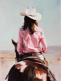 Une cowgirl à cheval sur IamHome Studio