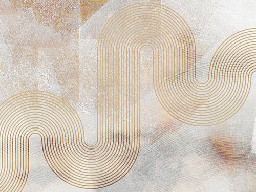 Gouden Japandi Regenboog Landschap