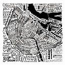 Amsterdam, typographical map with A'dam tower by Muurbabbels Typographic Design thumbnail