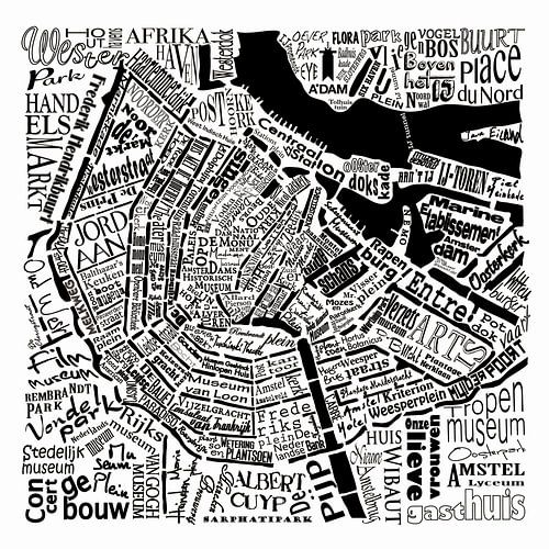 Amsterdam, typographical map with A'dam tower