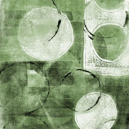 Moderne abstracte organische vormen en lijnen in groene kleuren