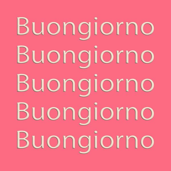 Buongiorno. 70s inspired typography in white and pink. by Dina Dankers