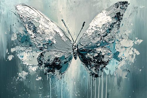 Abstract vlinder schilderij