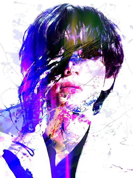 Kim Taehyung BTS Abstraktes modernes Porträt von Art By Dominic