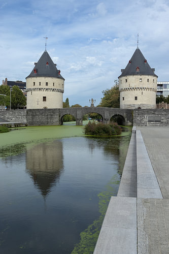 Broel Towers Reflections in Kortrijk