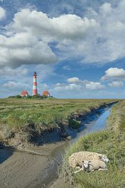 Le phare de Westerhever en Frise du Nord sur Peter Eckert