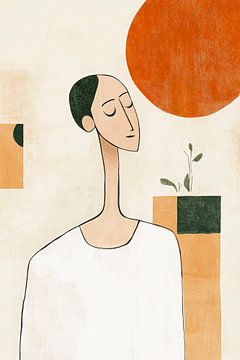 Harmonische Figurenstudie mit Pflanze von Poster Art Shop