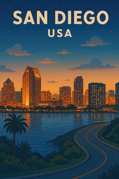 San Diego by Poster Art Shop