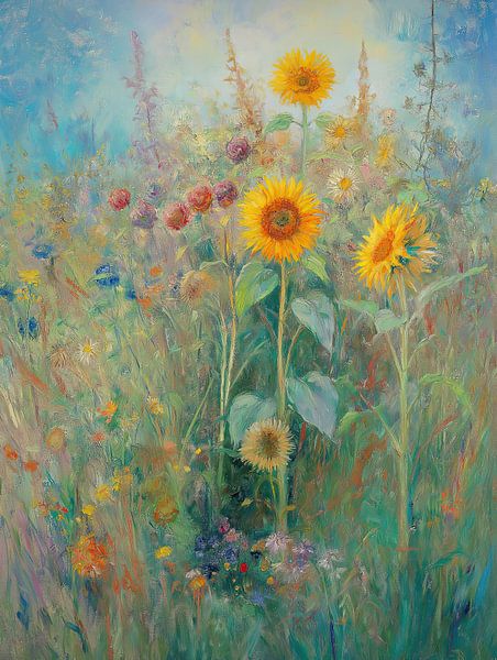 Sonnenblumen in einem Garten von Imagine