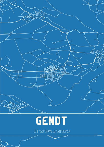 Blueprint | Map | Gendt (Gelderland) by Prints of Place