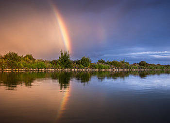 Die Reflexion des Regenbogens