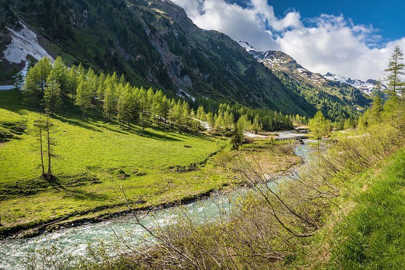 Kalserbach in het Dorfer Tal boven de Daberklamm, Kals am Großglockner van Christian Müringer
