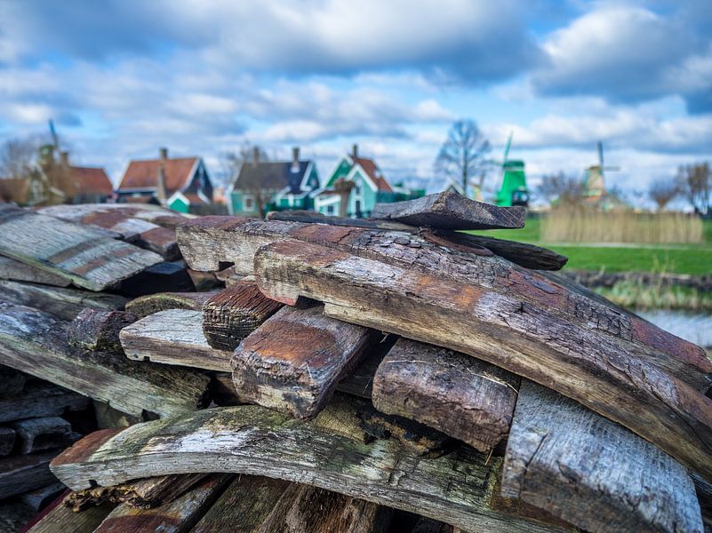 Dutch landscape with mills by RJH van de Kimmenade