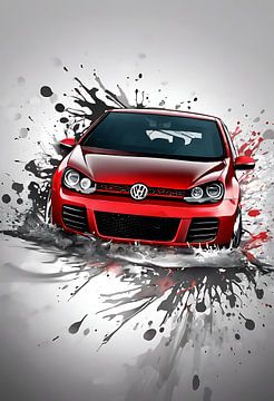 Volkswagen golf splash art van kevin gorter