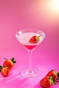 strawberry cocktail abstract van marloes voogsgeerd
